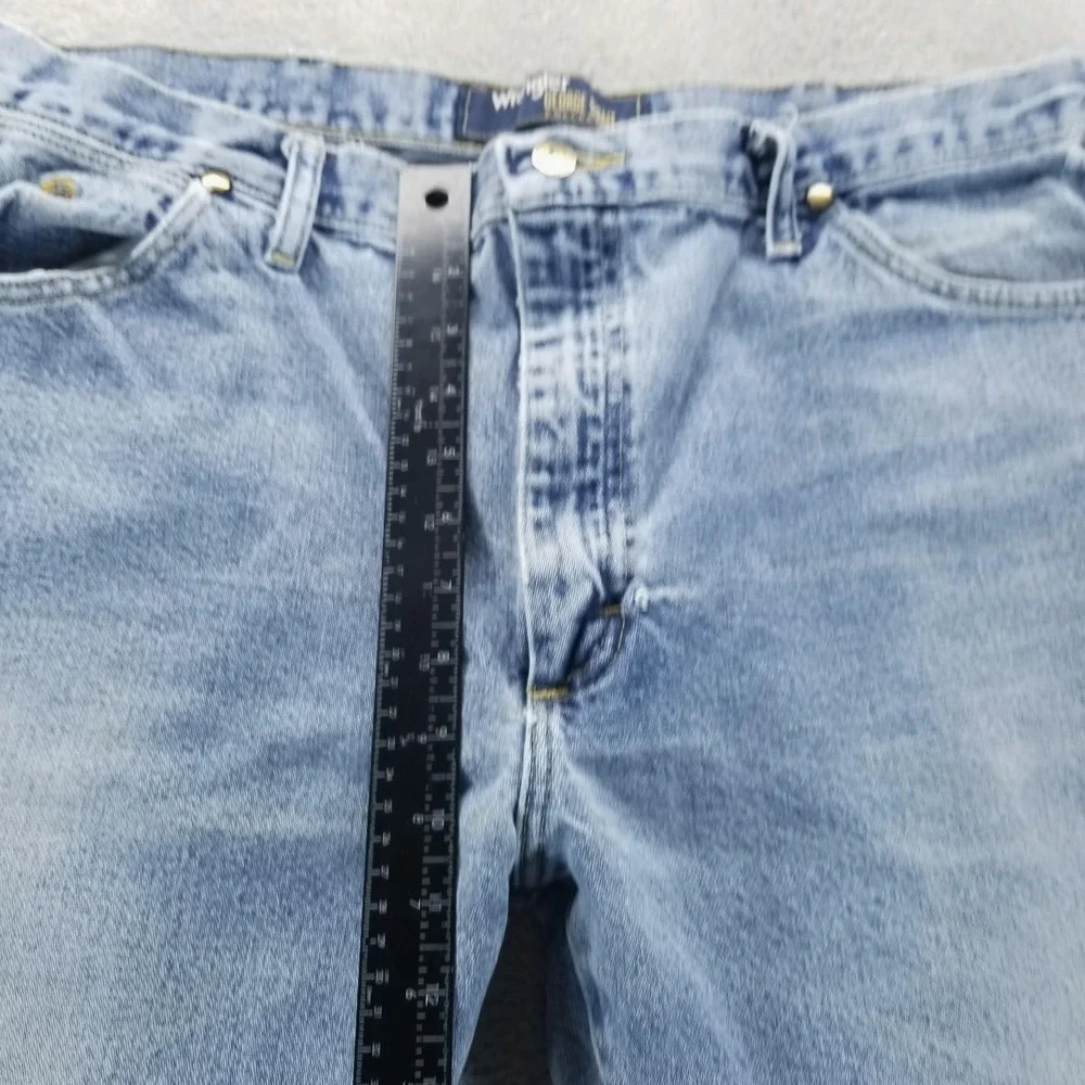 Wrangler Jeans Mens‎ 38x30 Blue George Strait Straight Light Wash Distressed